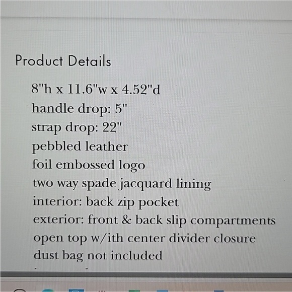 New Kate Spade Mulberry Street Lise Leather Crossbody/Satchel Bag in Light Fawn - Picture 8 of 8